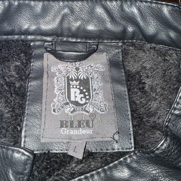 Bleu Grandeur Men's Black Leather Jacket - Picture 6 of 11